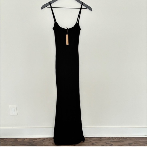 Skims Soft Lounge Long Slip Dress Onyx Black NWT M Medium Petite - Picture 7 of 7